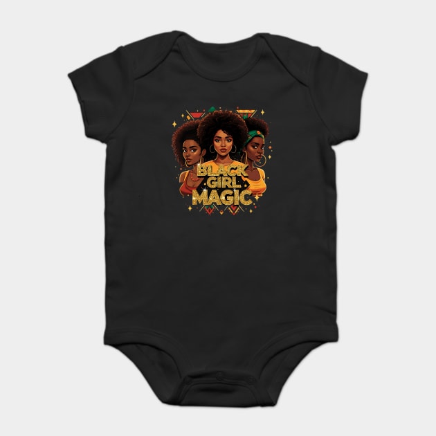 Black Girl Magic - 3 Women Baby Bodysuit by UrbanLifeApparel